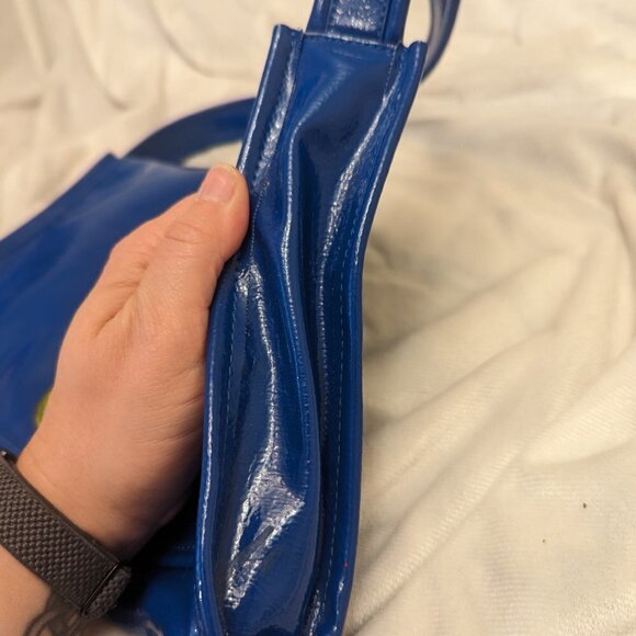 Kate Landry bright blue handbag - bright floral lining - Picture 12 of 13